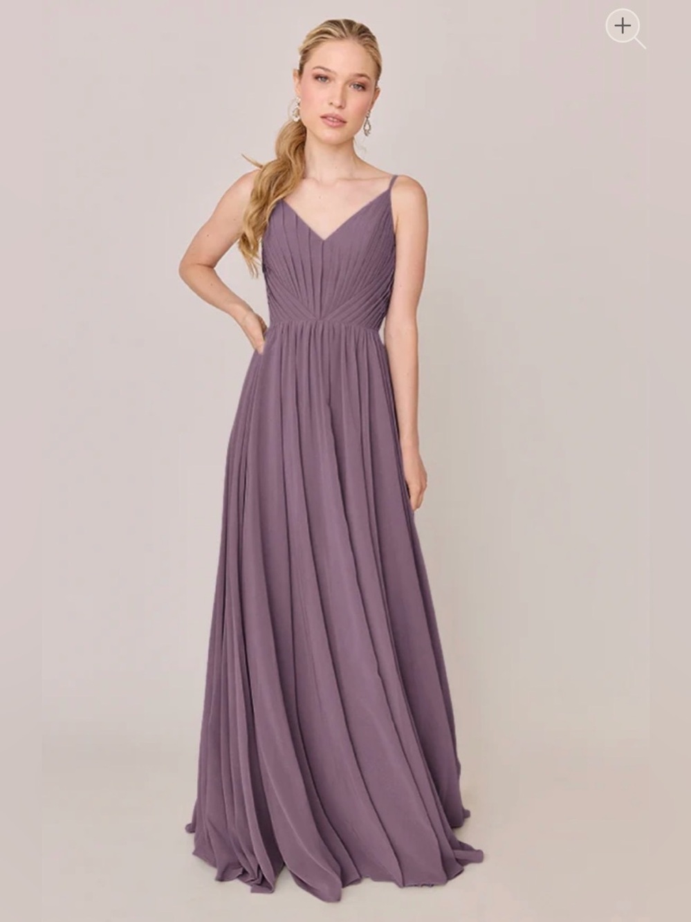 Revelry Penelope Chiffon Dress in Dusty Purple